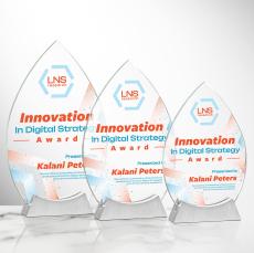 Newham Full Color Tear Drop Crystal Trophy - Crystal Trophies