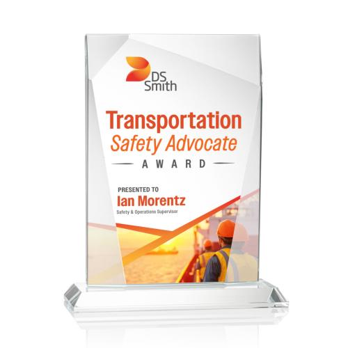 Awards and Plaques - Crystal Trophies - Palma Full Color Rectangle Crystal Trophy