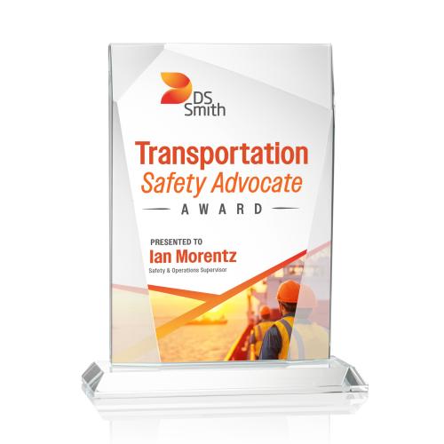 Awards and Plaques - Crystal Trophies - Palma Full Color Rectangle Crystal Trophy