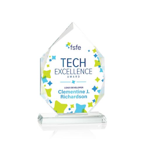 Awards and Plaques - Crystal Trophies - Michaels Full Color Peaks Crystal Trophy