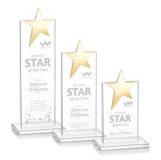 Horton Gold Star Clear Towers Crystal Trophy - Crystal Trophies