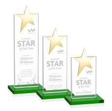 Horton Gold Star Green Towers Crystal Trophy - Crystal Trophies