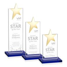 Horton Gold Star Blue Towers Crystal Trophy - Trophies