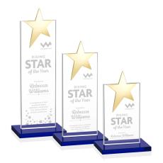 Horton Gold Star Blue Towers Crystal Trophy - Crystal Trophies