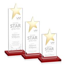 Horton Gold Star Red Towers Crystal Trophy - Crystal Trophies