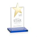 Horton Gold Star Sky Blue Towers Crystal Trophy