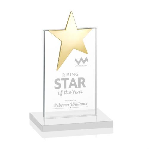 Awards and Plaques - Crystal Trophies - Horton Gold Star Fagan Towers Crystal Trophy