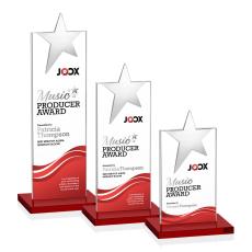 Horton Chrome Star Full Color Red Towers Crystal Trophy - Custom Trophies