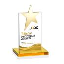 Horton Gold Star Full Color Amber Towers Crystal Trophy