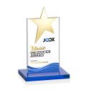 Horton Gold Star Full Color Sky Blue Towers Crystal Trophy