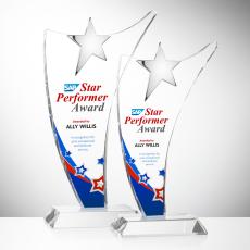 Benton Chrome Star Full Color Peaks Crystal Trophy - Crystal Star Trophies