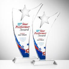 Benton Chrome Star Full Color Peaks Crystal Trophy - Trophies