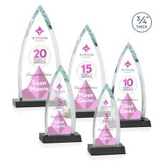 Valdes Full Color Black Peaks Crystal Trophy - Custom Trophies
