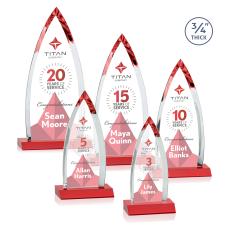 Valdes Full Color Red Crystal Trophy - Custom Trophies