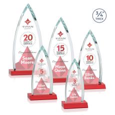 Valdes Full Color Red Peaks Crystal Trophy - Custom Trophies