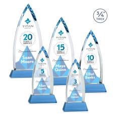 Valdes Full Color on Helton Sky Blue Crystal Trophy - Custom Trophies