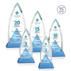 Valdes Full Color on Helton Sky Blue Peaks Crystal Trophy - Custom Trophies