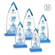 Valdes Full Color Sky Blue Crystal Trophy - Custom Trophies