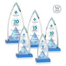 Valdes Full Color Sky Blue Peaks Crystal Trophy - Custom Trophies