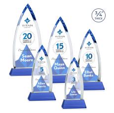 Valdes Full Color on Helton Blue Crystal Trophy - Custom Trophies