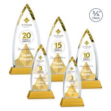Valdes Full Color on Helton Amber Crystal Trophy - Custom Trophies