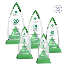 Valdes Full Color on Helton Green Crystal Trophy - Custom Trophies