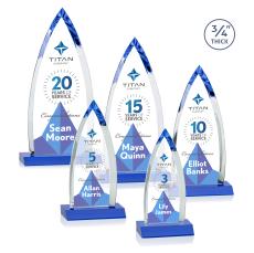 Valdes Full Color Blue Crystal Trophy - Crystal Trophies