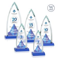 Valdes Full Color Blue Peaks Crystal Trophy - Crystal Trophies