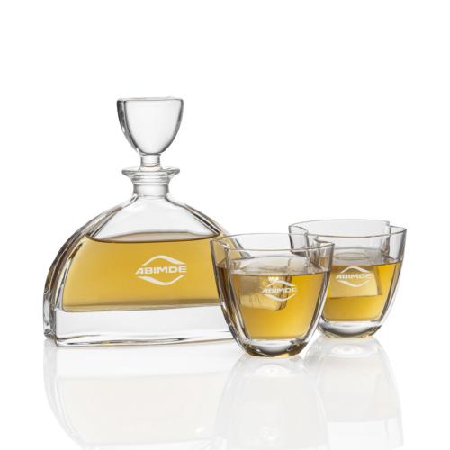 Custom Barware Glasses - Decanters - Collier Decanter Set