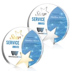 Meyers Star Full Color Circle Crystal Trophy - Crystal Trophies