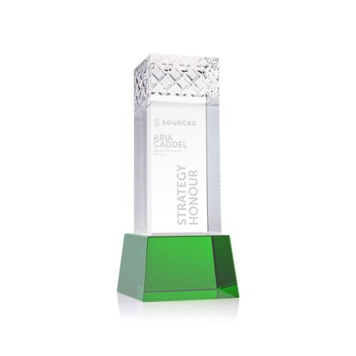 Awards and Plaques - Crystal Trophies - Velson on Base Green Towers Crystal Trophy