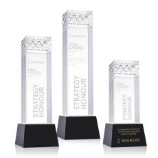Velson on Base Black Towers Crystal Trophy - Crystal Trophies