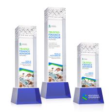 Velson Full Color on Base Blue Towers Crystal Trophy - Crystal Trophies