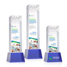 Velson Full Color on Base Blue Towers Crystal Trophy - Custom Trophies