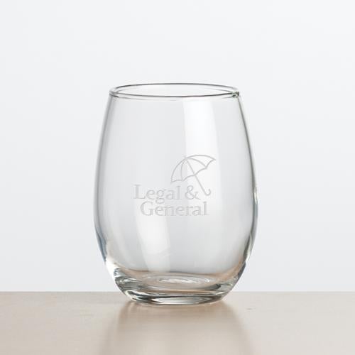 Custom Barware Glasses - Wine Glasses - Street Stemless Wine - Deep Etch