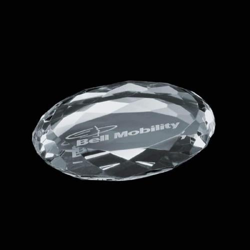 Awards and Plaques - Crystal Trophies - Crystal Paperweights - Murphy Paperweight - Oval