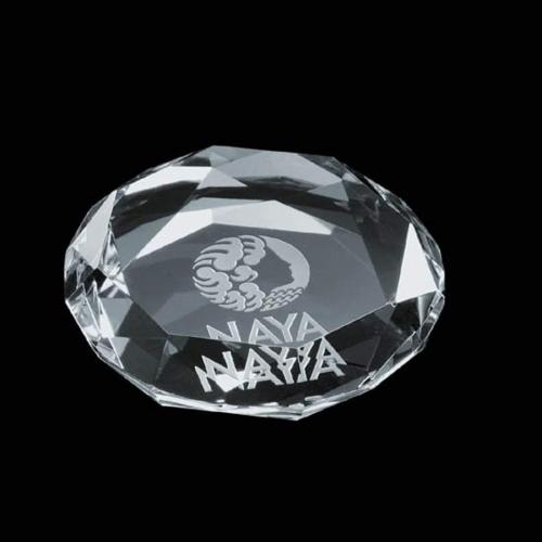 Awards and Plaques - Crystal Trophies - Crystal Paperweights - Murphy Paperweight - Octagon