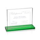 Roach Green (Horiz) Rectangle Crystal Trophy
