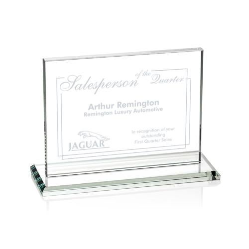 Awards and Plaques - Crystal Trophies - Roach Starfire (Horiz) Rectangle Crystal Trophy