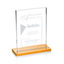 Roach Amber Rectangle Crystal Trophy