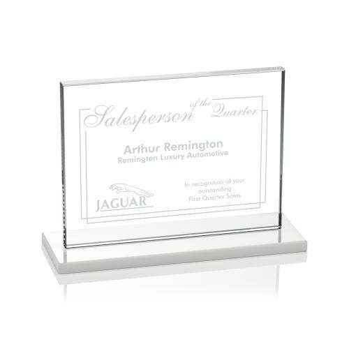 Awards and Plaques - Crystal Trophies - Roach Fagan (Horiz) Rectangle Crystal Trophy