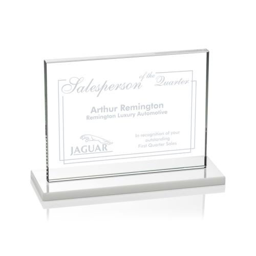 Awards and Plaques - Crystal Trophies - Roach Fagan (Horiz) Rectangle Crystal Trophy