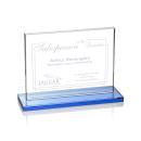 Roach Sky Blue (Horiz) Rectangle Crystal Trophy