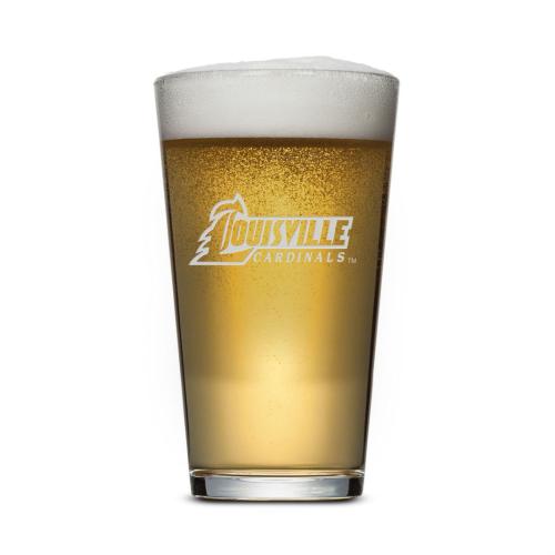 Hinton Pub Glass - Deep Etch Custom Barware Glasses - Beer Glasses - Hinton Pub Glass - Deep Etch