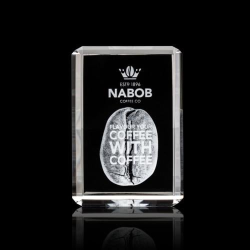 Awards and Plaques - Crystal Trophies - Rahman 3D Square / Cube Crystal Trophy
