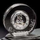 New Schuster Clock Silver Circle Crystal Trophy