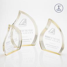 Pettit Gold Flame Acrylic Trophy - Acrylic Trophies