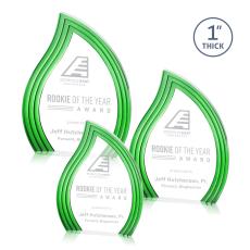 Pettit Schneider Green Flame Acrylic Trophy - Acrylic Trophies