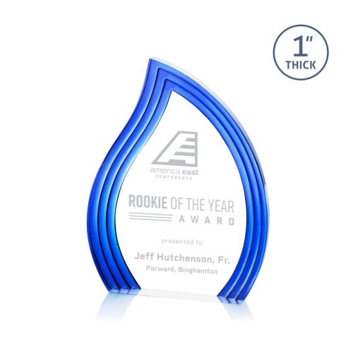 Awards and Plaques - Acrylic Trophies - Pettit Schneider Blue Flame Acrylic Trophy
