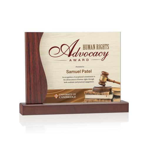 Awards and Plaques - Glass Trophies - Hartwell Full Color Rectangle Glass Trophy